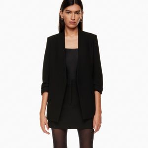 Power Hip Blazer Open-front blazer